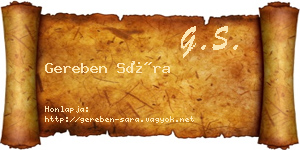 Gereben Sára névjegykártya